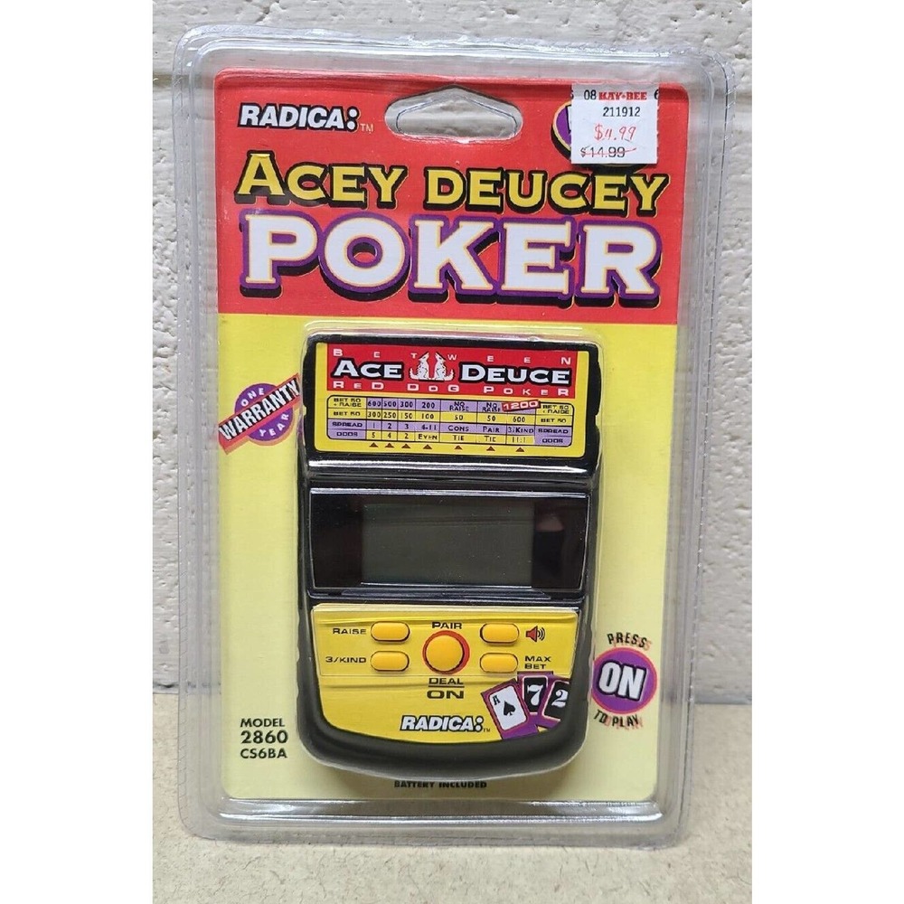 NEW Radica Electronic Handheld Acey Deucey Poker 2860 CS6BA Toy Game Deuce